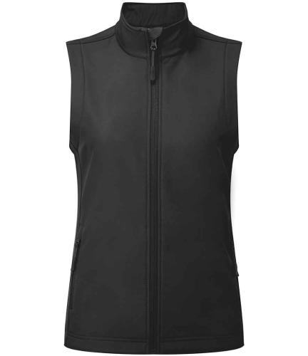 Premier Ladies Windchecker? Recycled Printable Soft Shell Gilet - BLK - XL